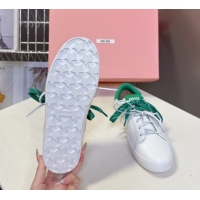 Grade Quality Miu Miu Leather Sneakers White/Green MIU082601 50826012
