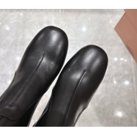 Luxurious Miu Miu Nappa Leather Heel High Boots 6cm with Buckle Black 5W548E 50826025