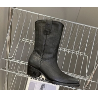 AAAAA Miu Miu Leather Heel Ankle Boots 5cm Black IU082605 0826043