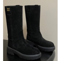 Hot Style Miu Miu Suede Platform Short Boots Black MIU082606 0826046