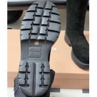 Hot Style Miu Miu Suede Platform Short Boots Black MIU082606 0826046