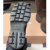 Sumptuous Miu Miu Suede Platform Short Boots Brown MIU082606 0826047