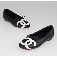 ​Top Quality Chanel Cambon Quilted Leather Cambon Ballet Flats CH4471 Black/White 2025
