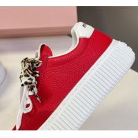AAAAA Miu Miu Suede and Leather Sneakers 4.5cm with Double Lace Red 1024096