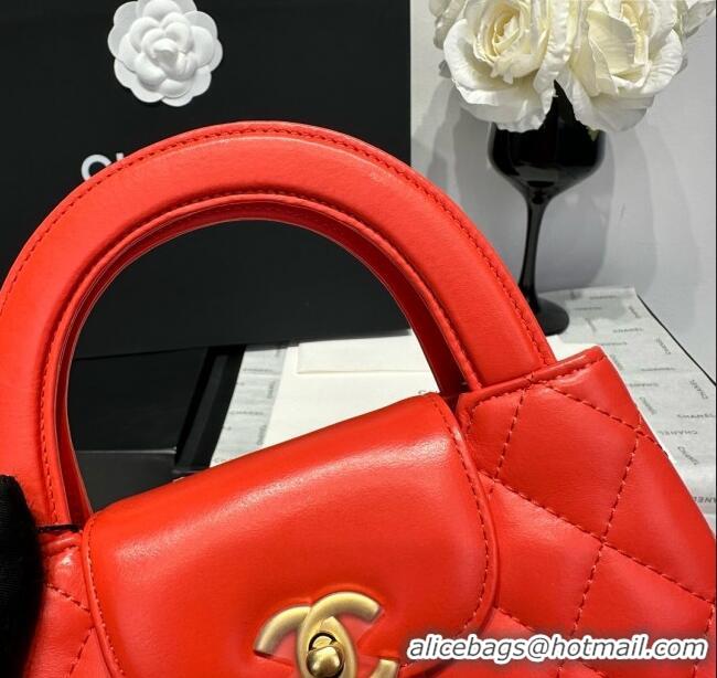 Shop Discount Chanel Shiny Calfskin Mini Kelly Shopping Bag AS4416 Red 2025