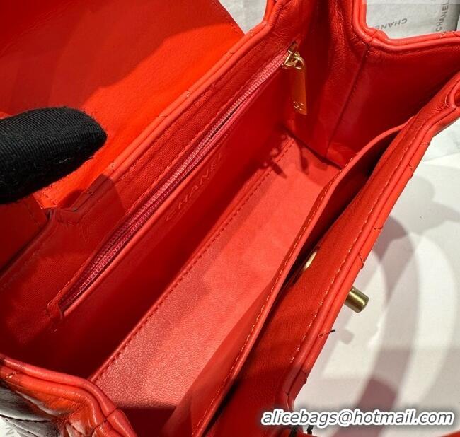 Shop Discount Chanel Shiny Calfskin Mini Kelly Shopping Bag AS4416 Red 2025