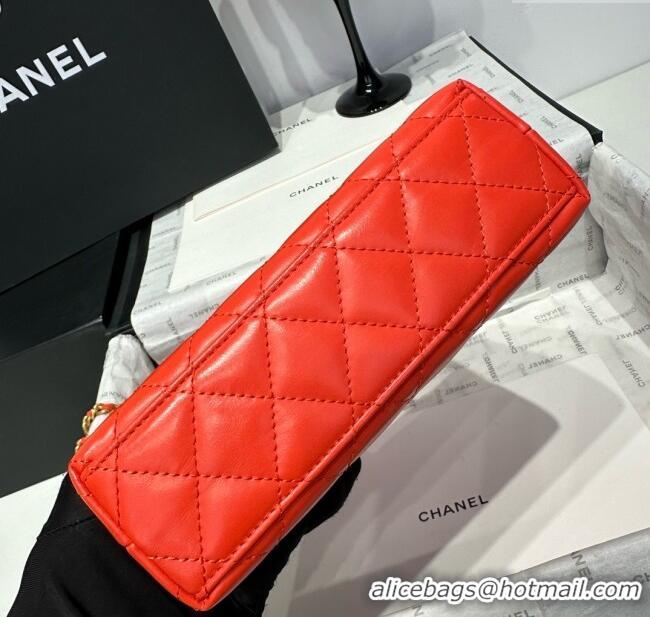 Shop Discount Chanel Shiny Calfskin Mini Kelly Shopping Bag AS4416 Red 2025