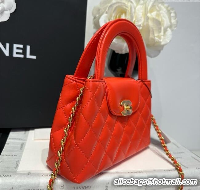 Shop Discount Chanel Shiny Calfskin Mini Kelly Shopping Bag AS4416 Red 2025