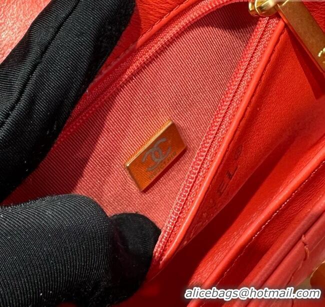 Shop Discount Chanel Shiny Calfskin Mini Kelly Shopping Bag AS4416 Red 2025