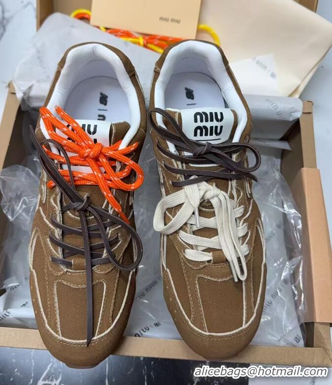 Luxury Cheap New Balance x Miu Miu 530 Sneakers in Suede Brown 0603133