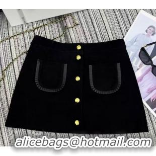 ​Original Cheap Celine Mini Skirt In Suede C8912 Black 2025