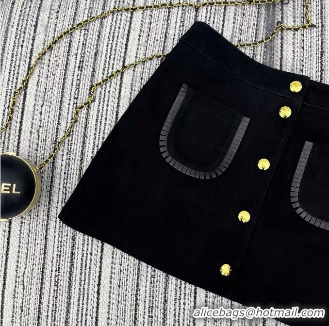 ​Original Cheap Celine Mini Skirt In Suede C8912 Black 2025