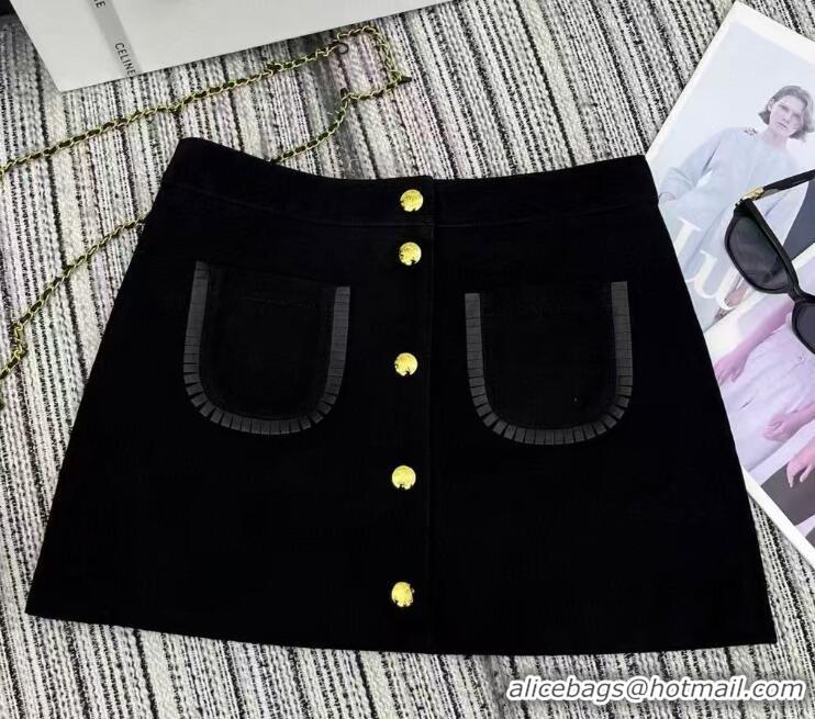 ​Original Cheap Celine Mini Skirt In Suede C8912 Black 2025