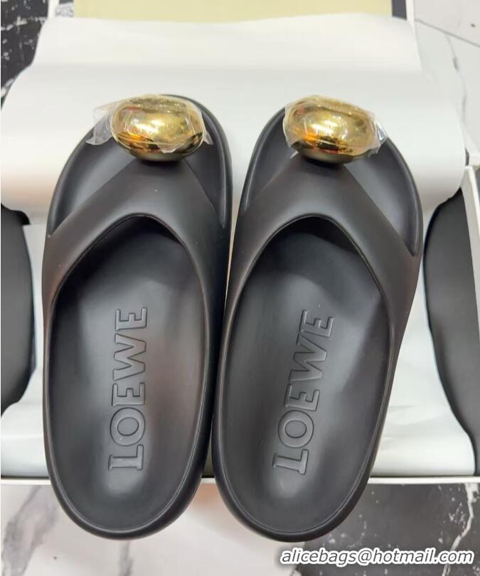 ​Top Design Loewe Paula's Lbiza Foam Pebble PVC Slides 57101 Black/Gold