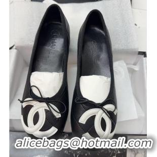 ​Top Quality Chanel Cambon Quilted Leather Cambon Ballet Flats CH4471 Black/White 2025