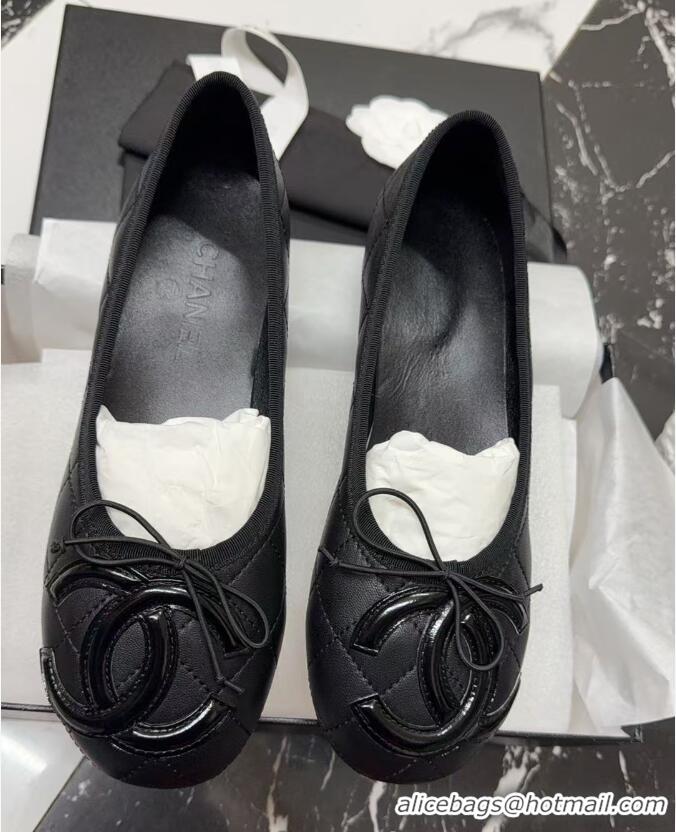 ​Market Sells Chanel Quilted Leather Ballet Flats CH4472 Black 2025