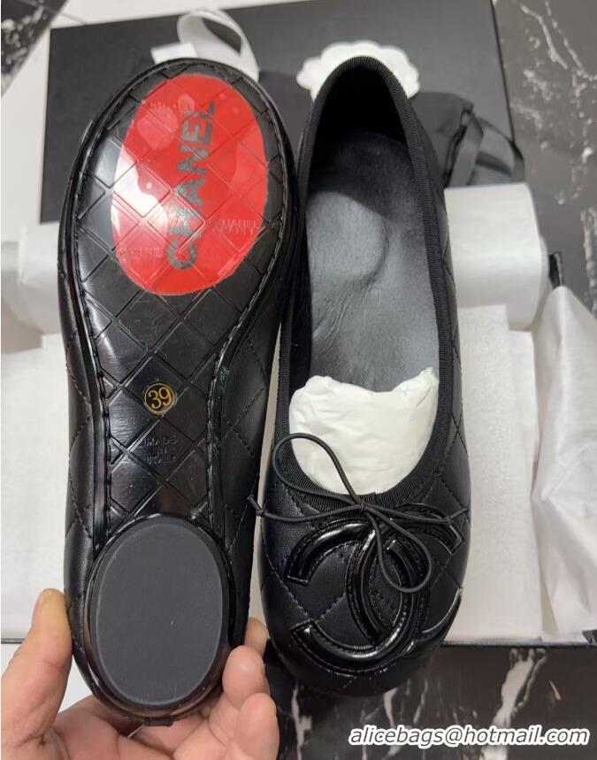 ​Market Sells Chanel Quilted Leather Ballet Flats CH4472 Black 2025