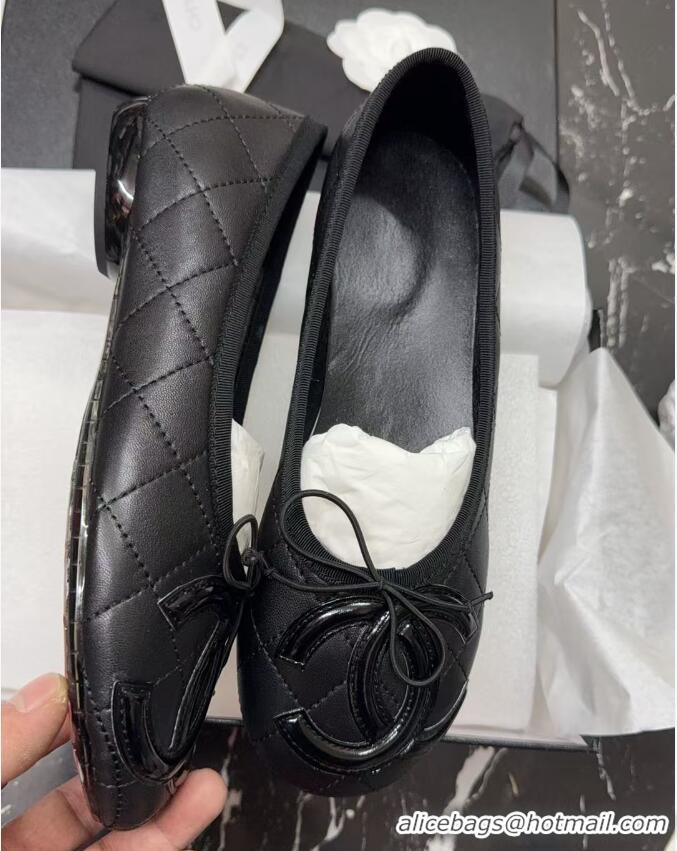 ​Market Sells Chanel Quilted Leather Ballet Flats CH4472 Black 2025