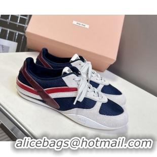 Best Price Miu Miu Gymnasium Sneakers in Suede and Technical Fabric Blue/Grey 1024113