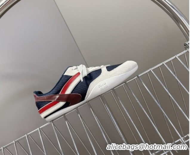 Best Price Miu Miu Gymnasium Sneakers in Suede and Technical Fabric Blue/Grey 1024113