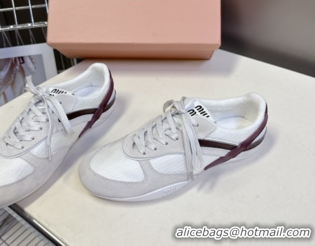 Buy Luxury Miu Miu Gymnasium Sneakers in Suede and Technical Fabric Grey 1024114