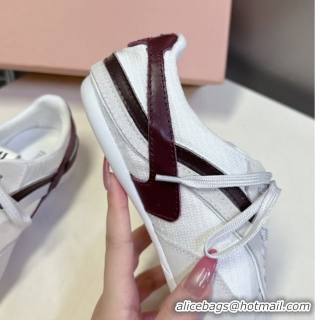 Buy Luxury Miu Miu Gymnasium Sneakers in Suede and Technical Fabric Grey 1024114