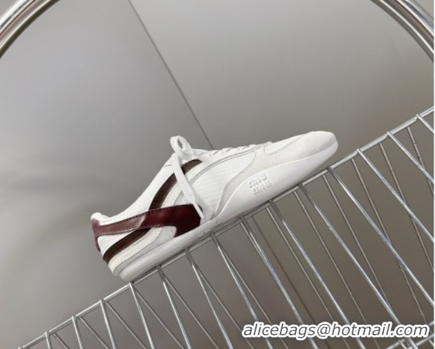 Buy Luxury Miu Miu Gymnasium Sneakers in Suede and Technical Fabric Grey 1024114