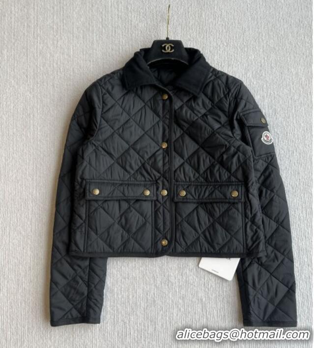 Best Price Moncler Diamond-Quilted Padded Jacket M82914 Black 2025