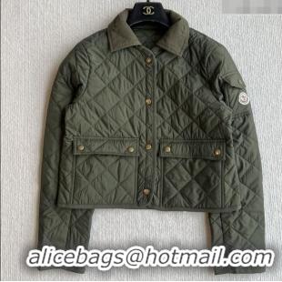 New Product Moncler Diamond-Quilted Padded Jacket M82915 Green 2025