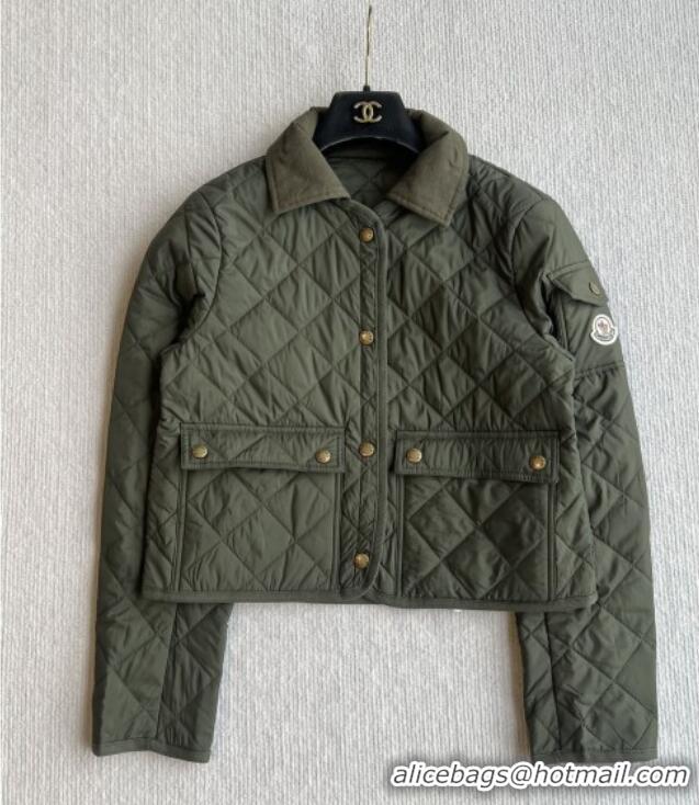 New Product Moncler Diamond-Quilted Padded Jacket M82915 Green 2025
