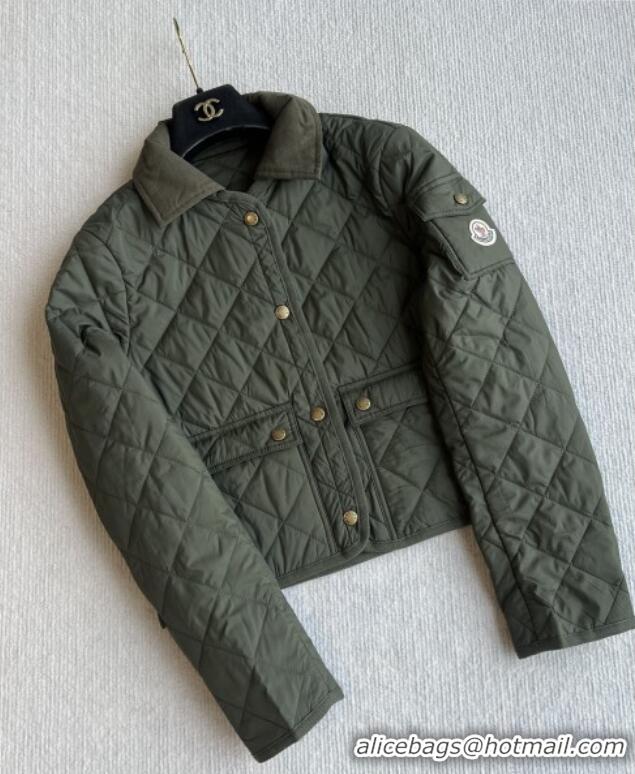 New Product Moncler Diamond-Quilted Padded Jacket M82915 Green 2025
