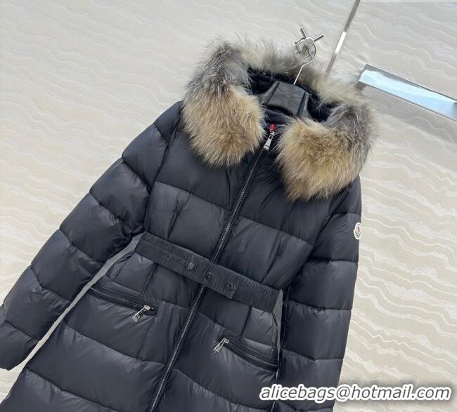 Classic Cheap Moncler Boedic Long Down Jacket ML090403 Black 2025