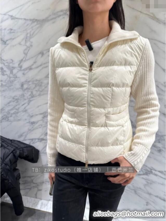 Buy Classic Moncler Padded Zip-up Cardigan M91619 White 2025