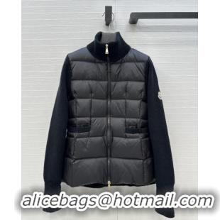 High Quality Discount Moncler Padded Zip-up Cardigan M91620 Black 2025