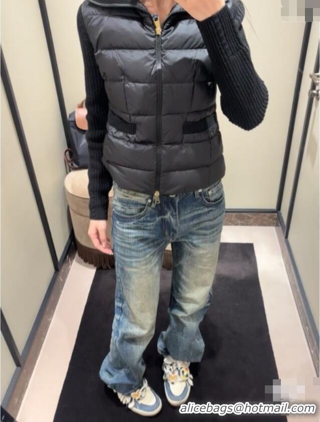 High Quality Discount Moncler Padded Zip-up Cardigan M91620 Black 2025