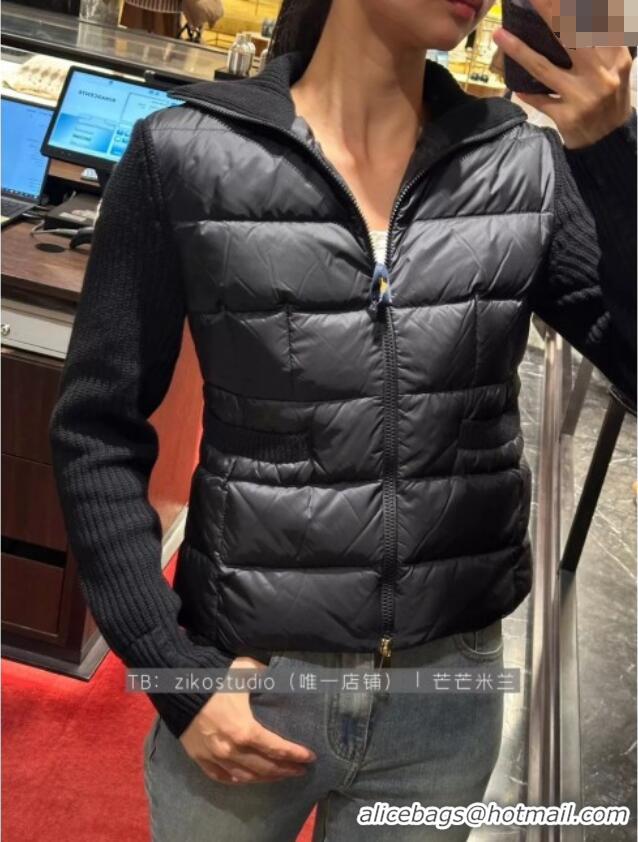 High Quality Discount Moncler Padded Zip-up Cardigan M91620 Black 2025