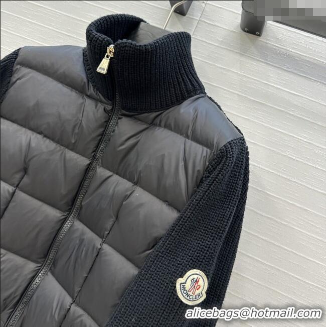 High Quality Discount Moncler Padded Zip-up Cardigan M91620 Black 2025
