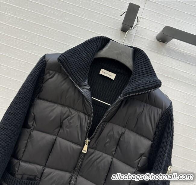 High Quality Discount Moncler Padded Zip-up Cardigan M91620 Black 2025