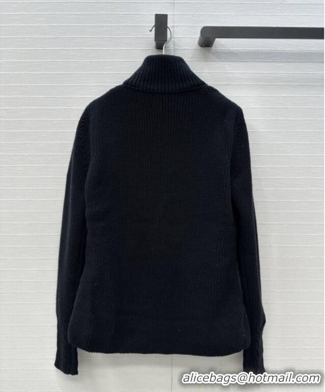 High Quality Discount Moncler Padded Zip-up Cardigan M91620 Black 2025