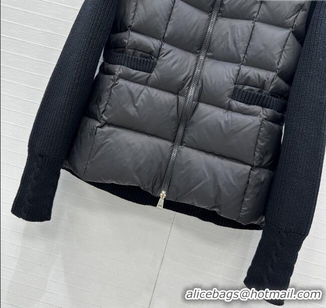 High Quality Discount Moncler Padded Zip-up Cardigan M91620 Black 2025