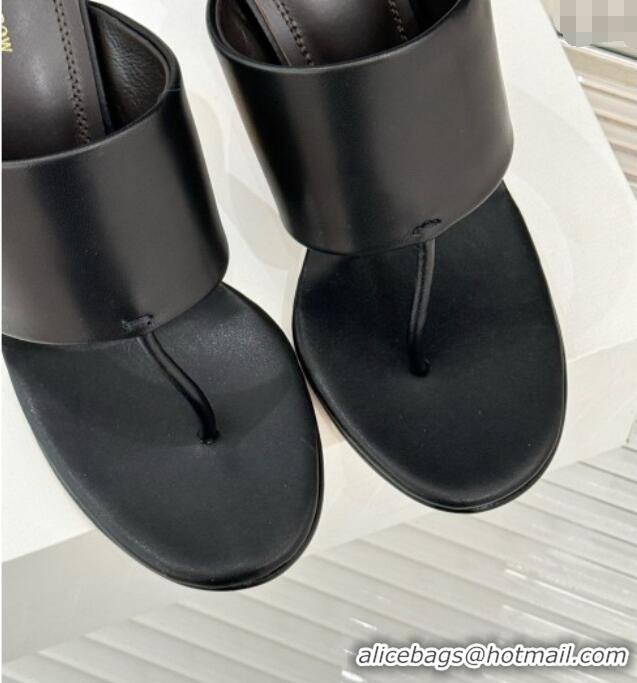 ​Luxury Classic The Row Signum 90MM Sandal in Calfskin TR1401 Black 2025