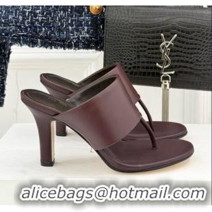 New Product The Row Signum 90MM Sandal in Calfskin TR1401 Burgundy 2025