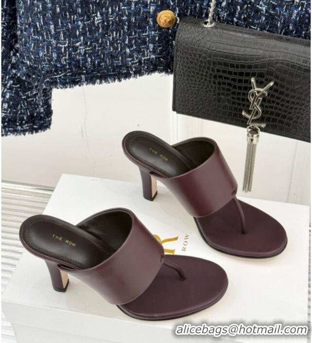 New Product The Row Signum 90MM Sandal in Calfskin TR1401 Burgundy 2025
