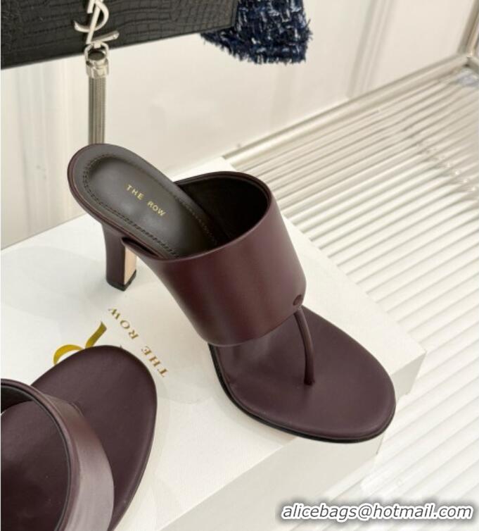 New Product The Row Signum 90MM Sandal in Calfskin TR1401 Burgundy 2025