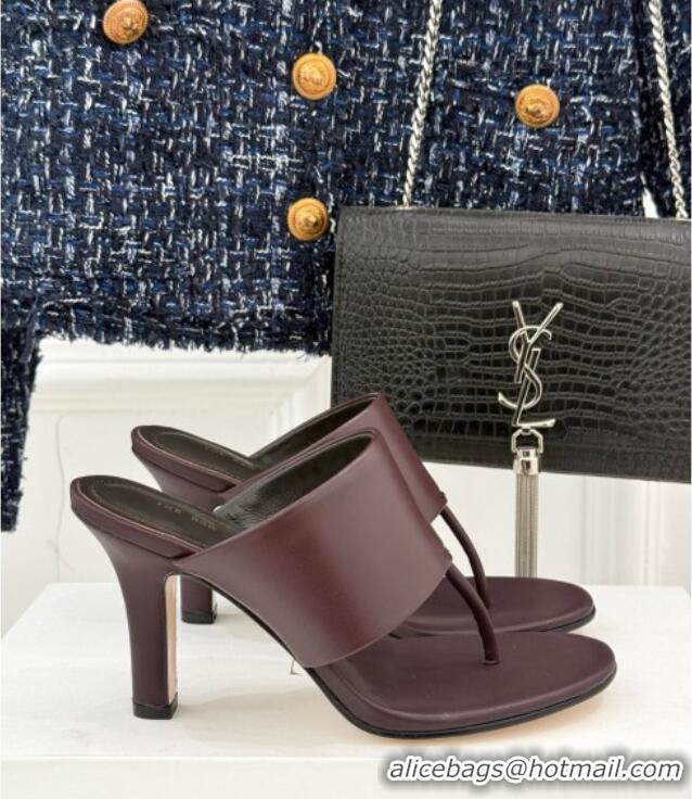 New Product The Row Signum 90MM Sandal in Calfskin TR1401 Burgundy 2025