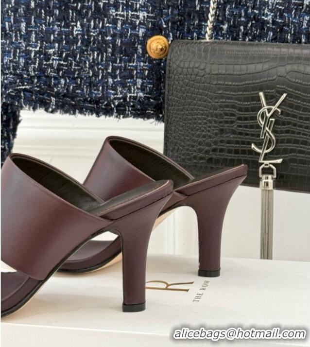 New Product The Row Signum 90MM Sandal in Calfskin TR1401 Burgundy 2025