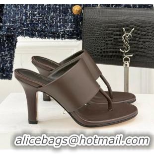 High Quality The Row Signum 90MM Sandal in Calfskin TR1401 Chocolate 2025
