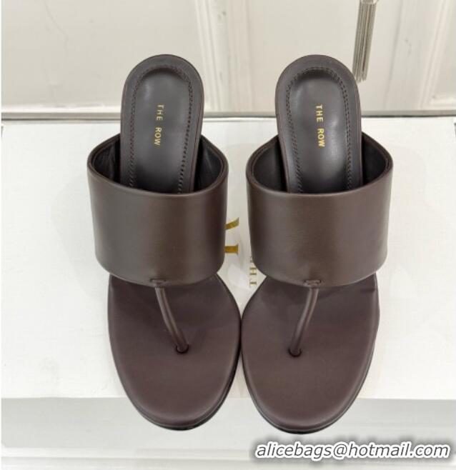 High Quality The Row Signum 90MM Sandal in Calfskin TR1401 Chocolate 2025