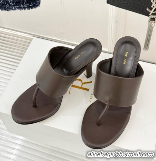 High Quality The Row Signum 90MM Sandal in Calfskin TR1401 Chocolate 2025