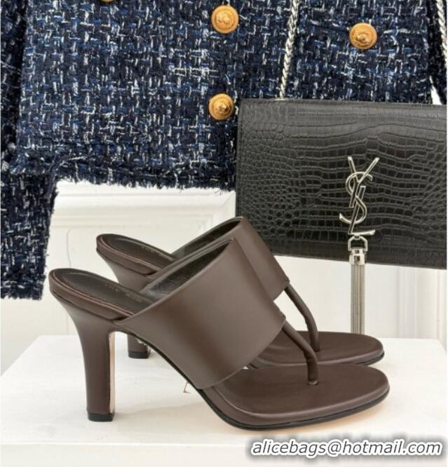 High Quality The Row Signum 90MM Sandal in Calfskin TR1401 Chocolate 2025